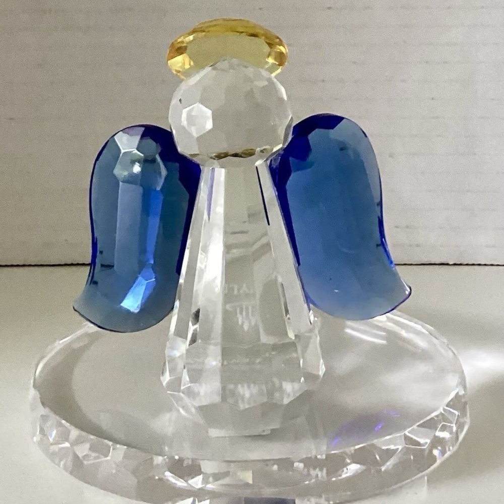 Partylite Crystal Angel votive candle holder with Blue Wings